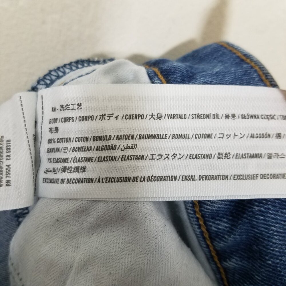 Abercrombie & Fitch The Mom High Rise Distressed Jeans Blue Size 00XS - Picture 7 of 7